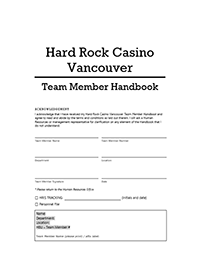 Hard Rock Casino Vancouver Employee Handbook